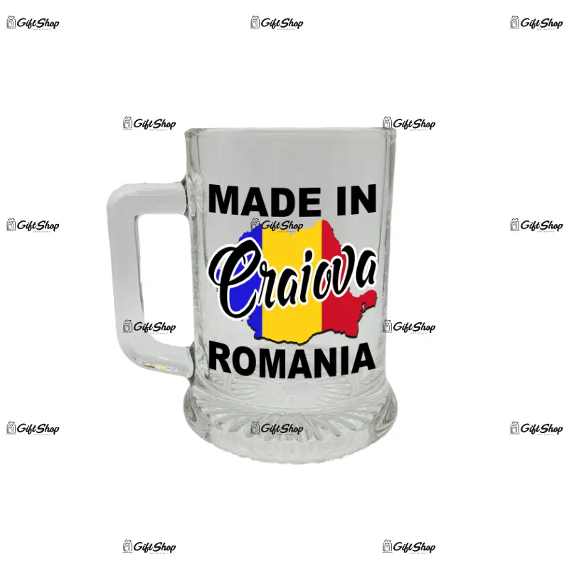 Made in craiova romania, halba cu mesaj